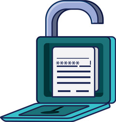 safe secure padlock and document with password vector