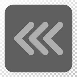 triple arrowhead left rounded square button vector image