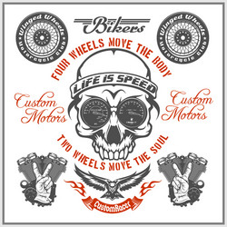 Vintage motorcycle label retro chopper bike vector