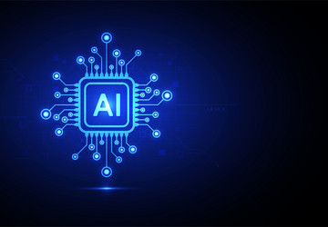 Artificial intelligence chipset on circuit board vector