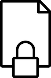 safe padlock with document data security line vector