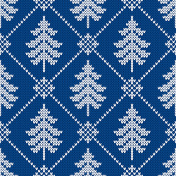 winter seamless wool texture with christmas trees vector