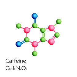 Caffeine structural chemical formula isolated vector
