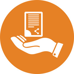 Document handover icon orange color vector