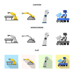 Isolated object of robot and factory symbol vector