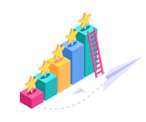Isometric review concept a visual display vector