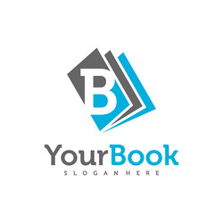 letter b with book logo design creative Vector Image