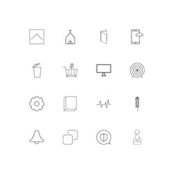 Web linear thin icons set outlined simple vector