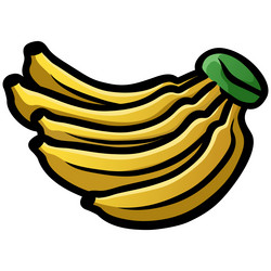 banana fruit doodle drawing cartoon vector