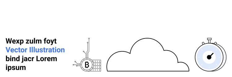 cloud computing with bitcoin vector image