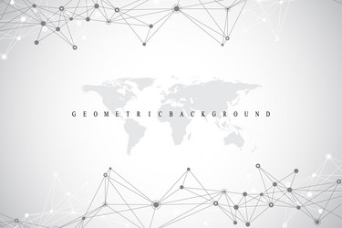 geometric abstract background with connected line vector image