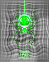 glass translucent luminous green laser spider vector