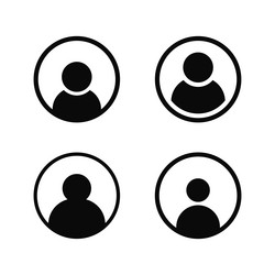 set of circle user icons member profile avatar vector