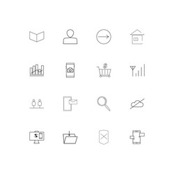web linear thin icons set outlined simple vector image