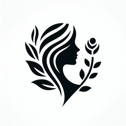 Floral Wreath Portrait Emblem Vector Image