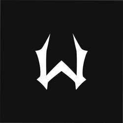 Letter metal chrome ribbon - w Royalty Free Vector Image