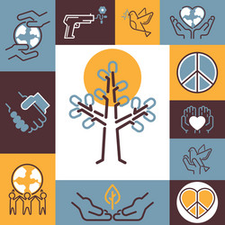 Peace symbols collage fine vector