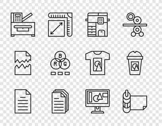 set line file document roll of paper copy machine vector image