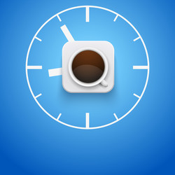 Background cup of coffee and time vector