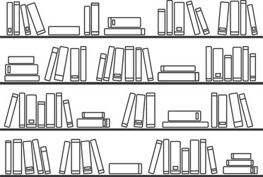 Bookshelf Pattern - White Background vector image