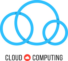 cloud computing with blue from circles vector image