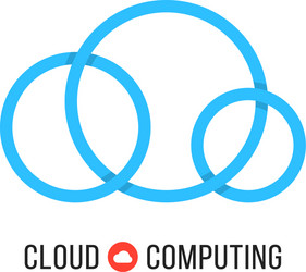 Cloud computing with blue from circles vector