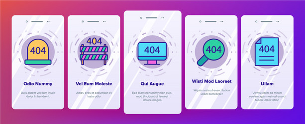 Color 404 http error message onboarding vector