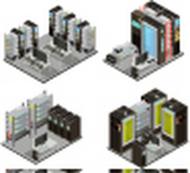 Data Center Server Cluster vector image