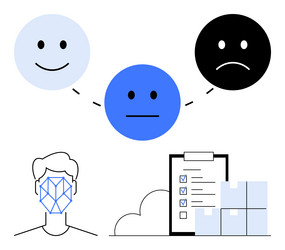 emotion recognition and feedback system with face vector image