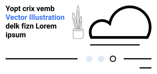 minimalist layout with abstract cloud plant vector image