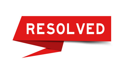 red color speech banner with word resolved vector image