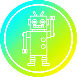 dancing robot circular in cold gradient spectrum vector image