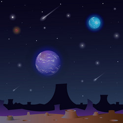 Empty planet in open space distant world vector