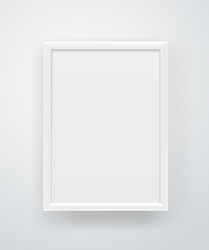 Empty square white frame on a wall layout vector