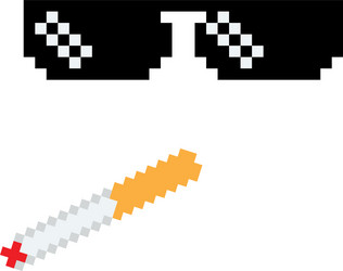 glasses pixel icon art boss vector