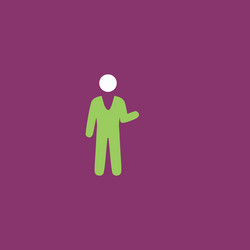 Man standing with pointer icon vector