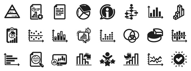 charts and diagrams icons set 3d chart block vector image