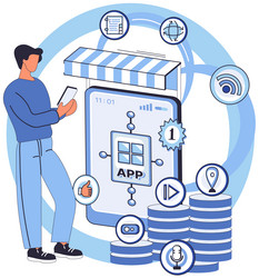application testing metaphor app test vector image