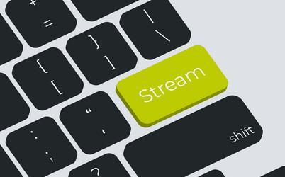 computer keyboard key with stream vector image