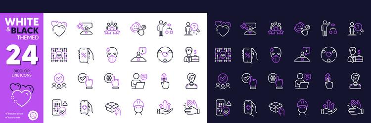 hold box judge hammer and growth chart line icons vector image