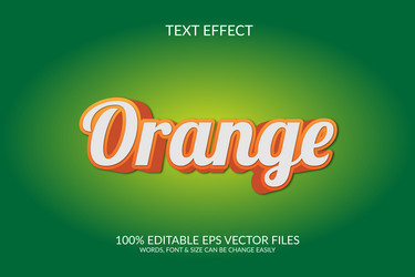 orange eps 3d text effect design vector image