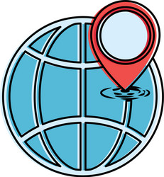 planet sphere with pointer location vector image