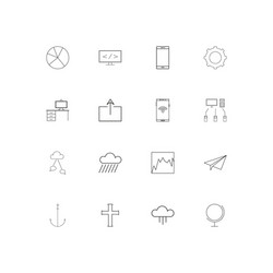 Web linear thin icons set outlined simple vector