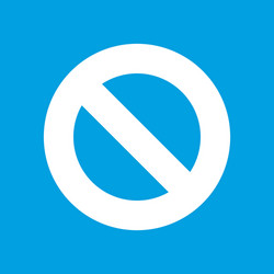 Ban white icon vector