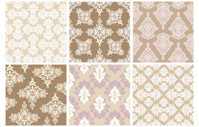 Silver damask wallpaper Royalty Free Vector Image