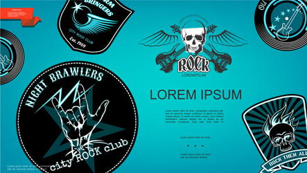 Vintage rock music template vector