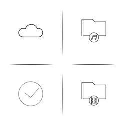 files and folders sign simple linear icon vector image