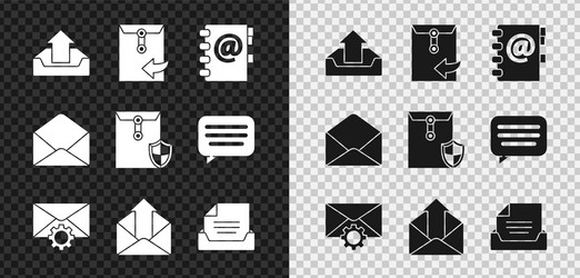 Set upload inbox envelope address book setting vector