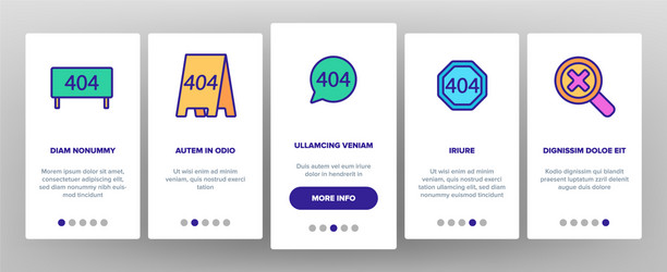 Color 404 http error message onboarding vector