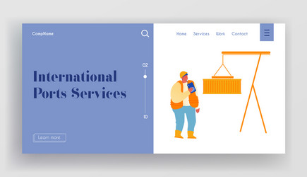 freight forwarder working on container terminal vector image